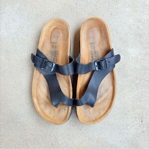 Naot Tahoe Womens EU 37 US 7 Black Buffalo Leather Comfort Sandals Shoes Slides